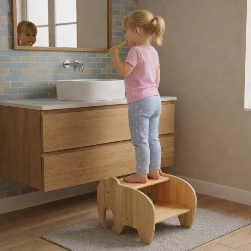Banquito de Madera -estilo Montessori