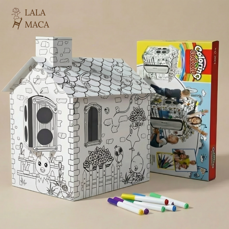 Casita de carton para colorear, Coloring Cardboard