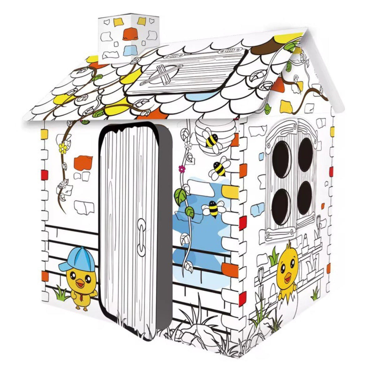 Casita de carton para colorear, Coloring Cardboard