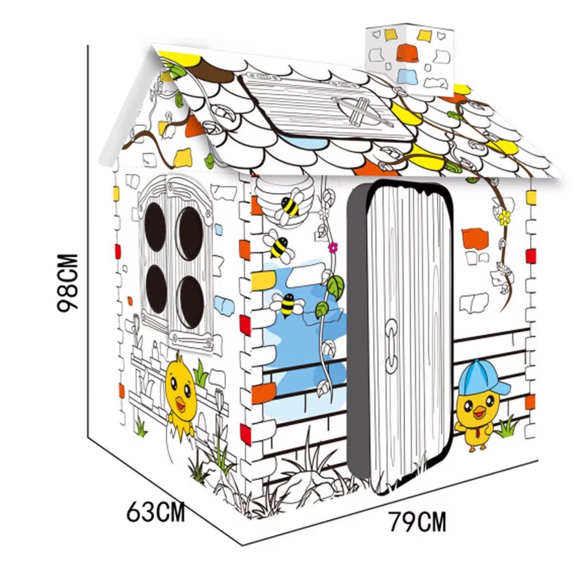 Casita de carton para colorear, Coloring Cardboard
